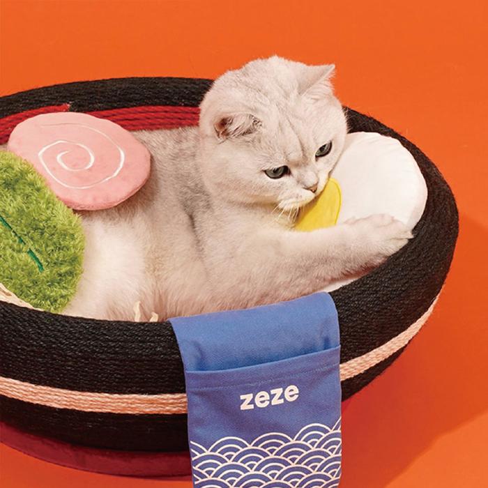 YUMMY ねこ ペットグッズ ベッド 猫グッズ ラーメン 送料無料 zeze