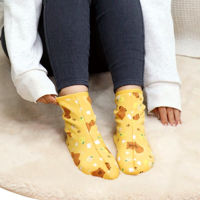 ぽかぽかソックス アンクル 21cm 25cm 冷え性 温感 靴下 柴犬 カピバラ ネコ 丸和貿易 | 丸和貿易 | 08