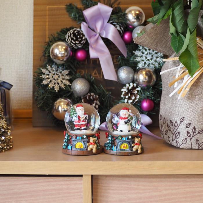 丸和貿易 スノードーム ファイヤープレイス クリスマス サンタ