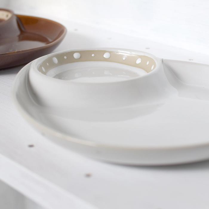 ランチプレート アメ軸／乳白／織部 dotシリーズ RIPPOU 瀬戸焼