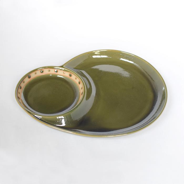 ランチプレート アメ軸／乳白／織部 dotシリーズ RIPPOU 瀬戸焼