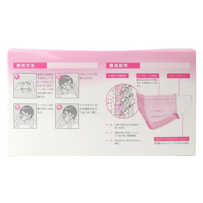 SARAYA（サラヤ） サージカルマスクF 50枚入 ピンク ふつうサイズ