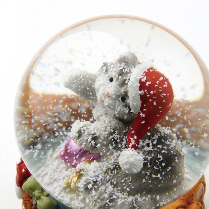 ディズニー おしゃれキャット スノードーム型 オルゴール スノー
