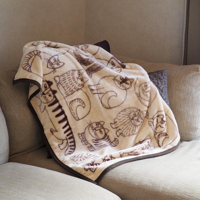 ひざ掛け リサラーソン スケッチキャット ブランケット ねこ 北欧 防寒 LISALARSON | Lisa Larson | 01