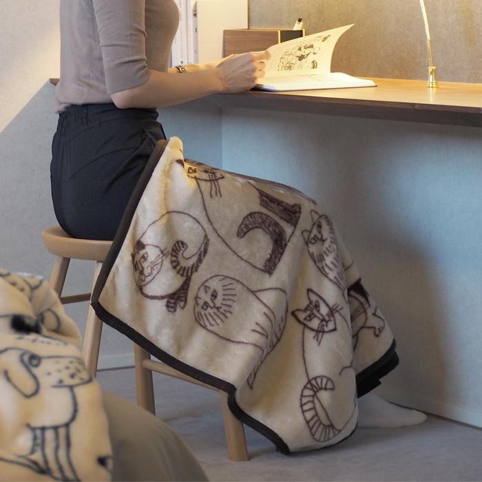 ひざ掛け リサラーソン スケッチキャット ブランケット ねこ 北欧 防寒 LISALARSON | Lisa Larson | 02