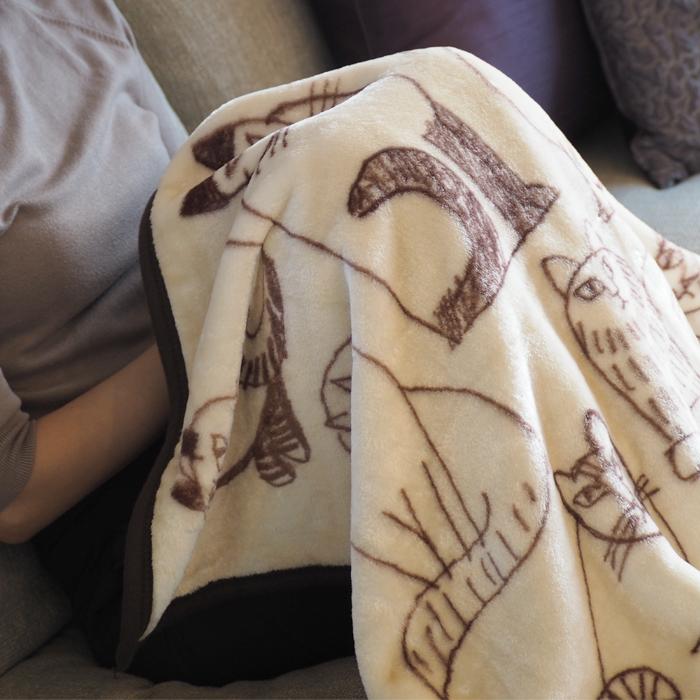 ひざ掛け リサラーソン スケッチキャット ブランケット ねこ 北欧 防寒 LISALARSON | Lisa Larson | 06