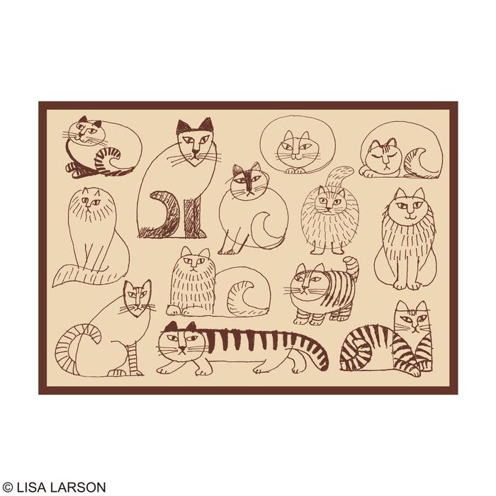 Lisa Larson（リサラーソン） ひざ掛け スケッチキャット ブランケット