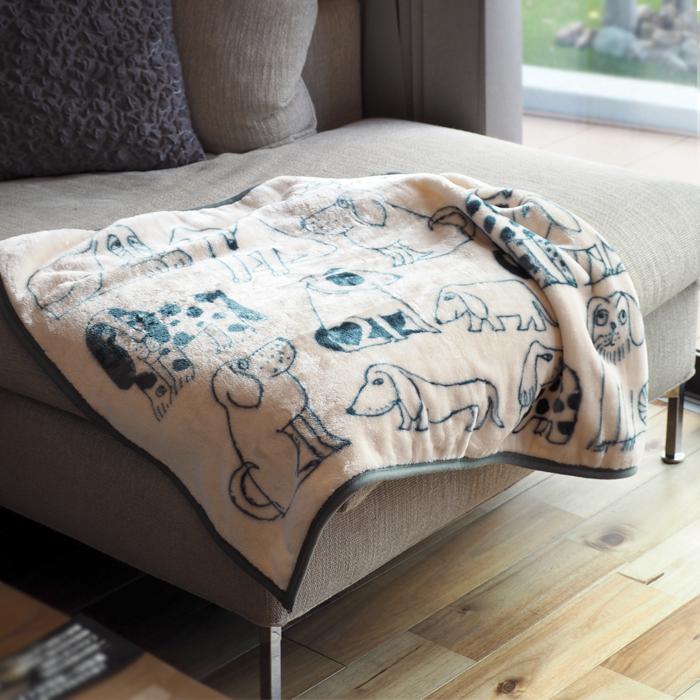 Lisa Larson（リサラーソン） ひざ掛け スケッチドッグ ブランケット