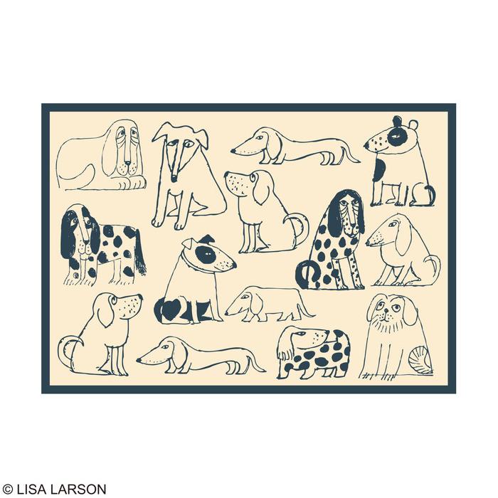 Lisa Larson（リサラーソン） ひざ掛け スケッチドッグ ブランケット