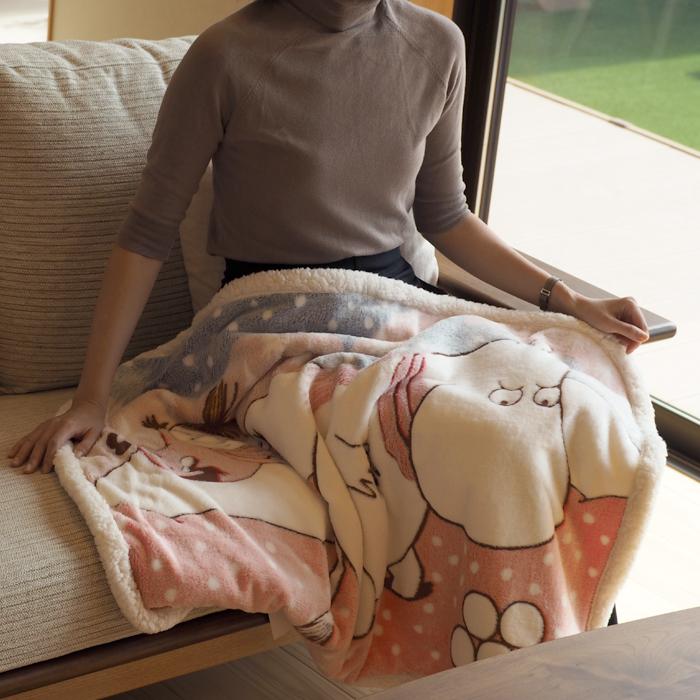 ひざ掛け ムーミン 雪玉 ブランケット 北欧 シープボア 防寒 MOOMIN | MOOMIN | 01