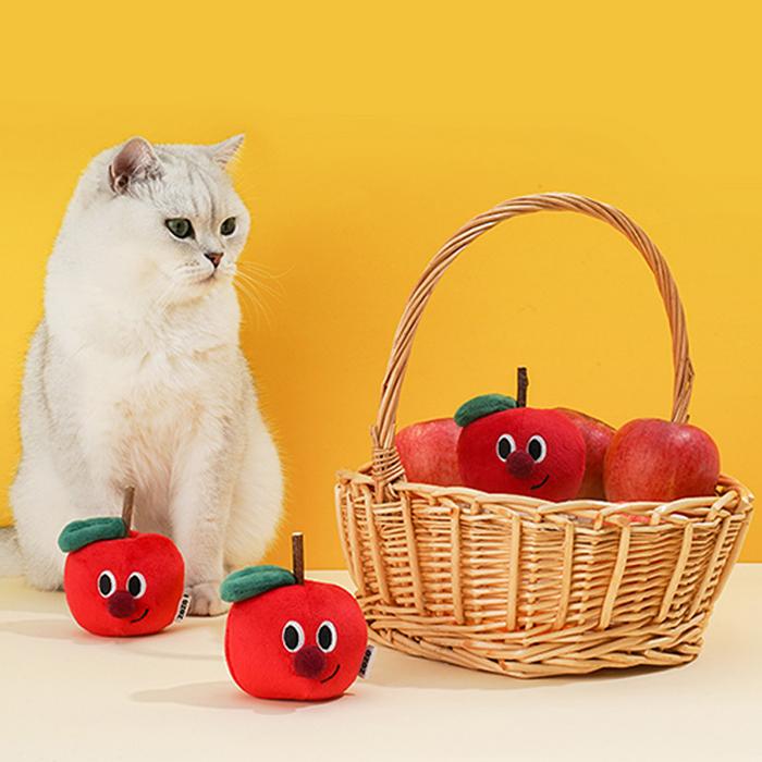 CAT WOOD TOY リンゴ ねこ おもちゃ ペットグッズ またたび Apple 猫