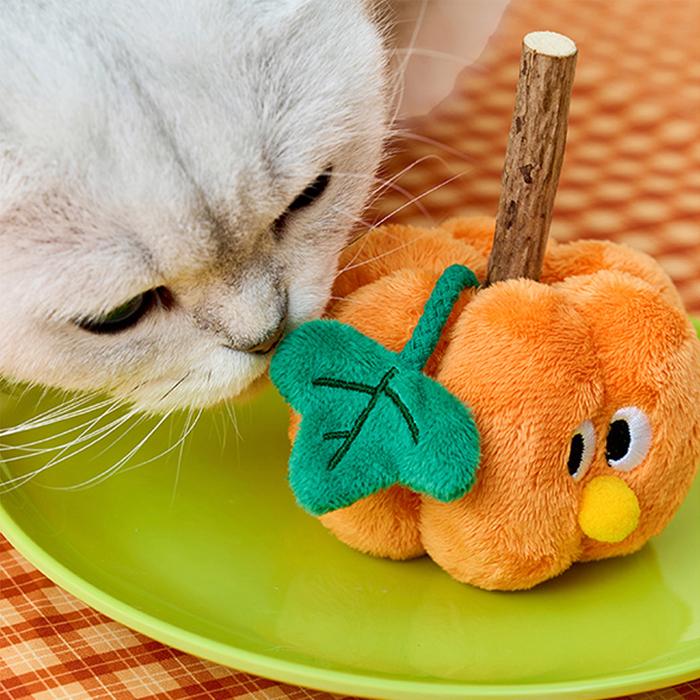 CAT WOOD TOY かぼちゃ ねこ おもちゃ ペットグッズ またたび Pumpkin