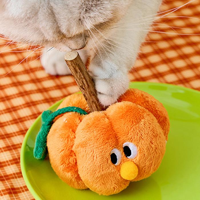 CAT WOOD TOY かぼちゃ ねこ おもちゃ ペットグッズ またたび Pumpkin