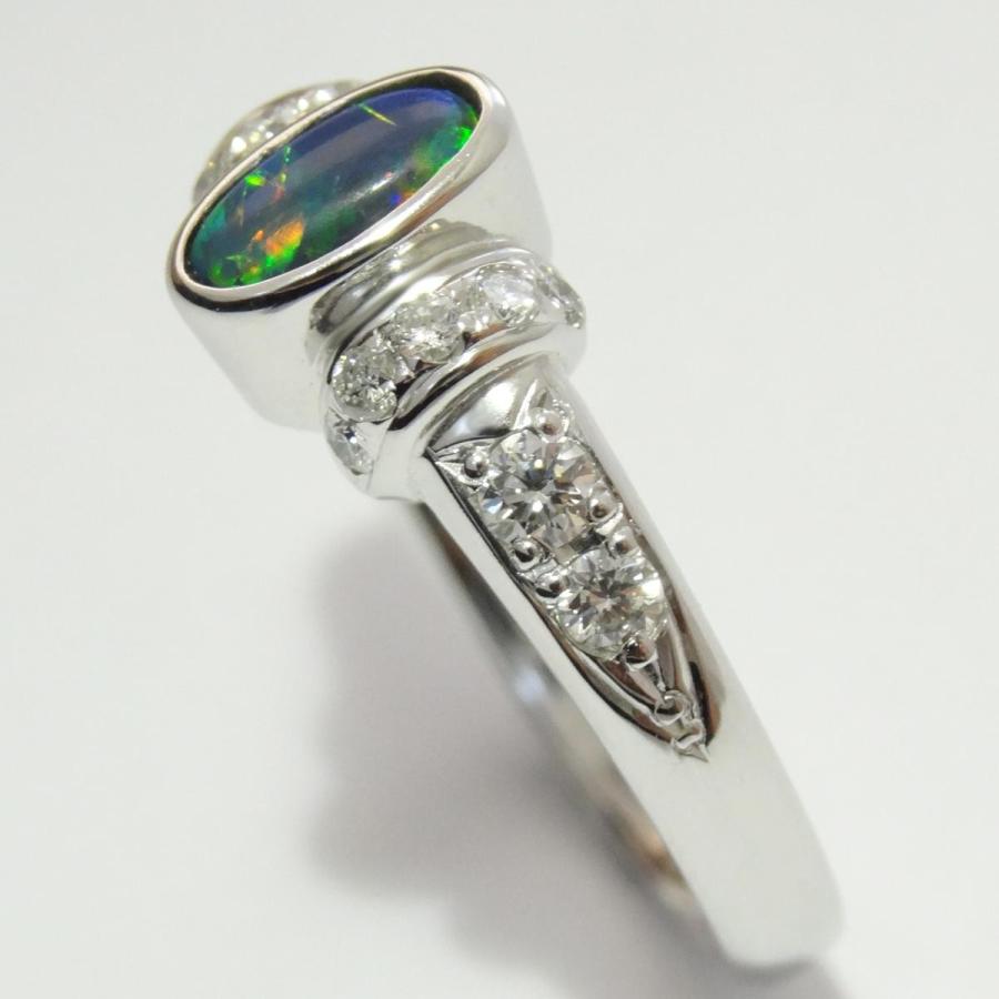 プラチナ PT900 ブラックオパール リング 指輪 天然 ダイヤモンド プラチナ900 希少 |  | 05