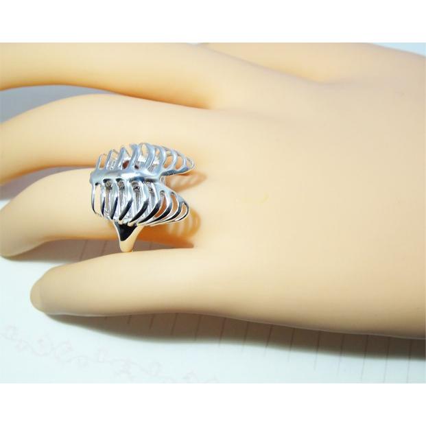 指輪 メンズ シルバーアクセサリー リング アバラ 骨 bone 天然