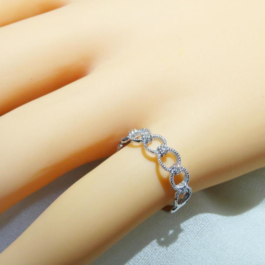 K18 18金 ピンキーリング ラウンド サークル型 リングダイヤモンド 0.05ct K18WG 指輪 天然 シンプル 5号 |  | 05