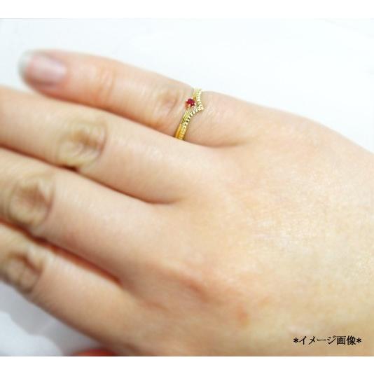 楽天市場】ルビー リング ピンキーリング 18金 18k ティアラ