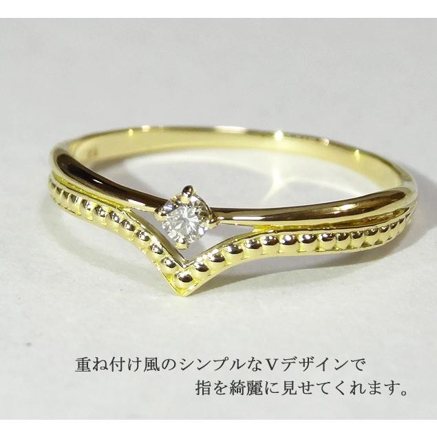 K18 リング 指輪　天然 ダイヤモンド ピンキーリング 18金 ゴールド 普段使い 高品質　クール ティアラモチーフの画像