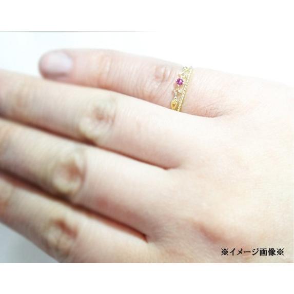 おすすめ K18 リング 指輪　天然 ルビー ピンキーリング キュートタイプ 18金 ゴールド 普段使い 高品質　ティアラモチーフ　母の日 |  | 04