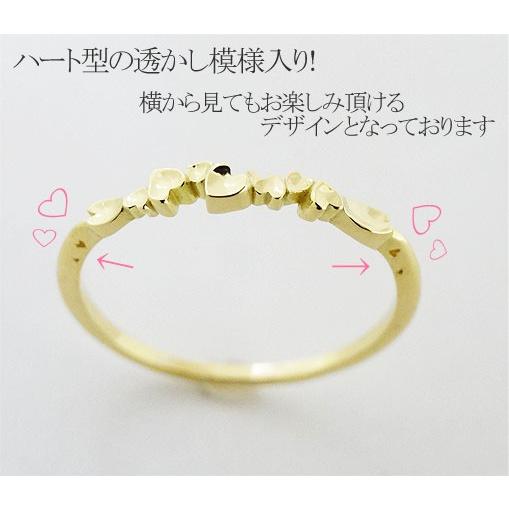 18金 リング ピンキー K18 指輪 ダンス ハート イエローゴールド ホワイトゴールド ピンクゴールド |  | 02