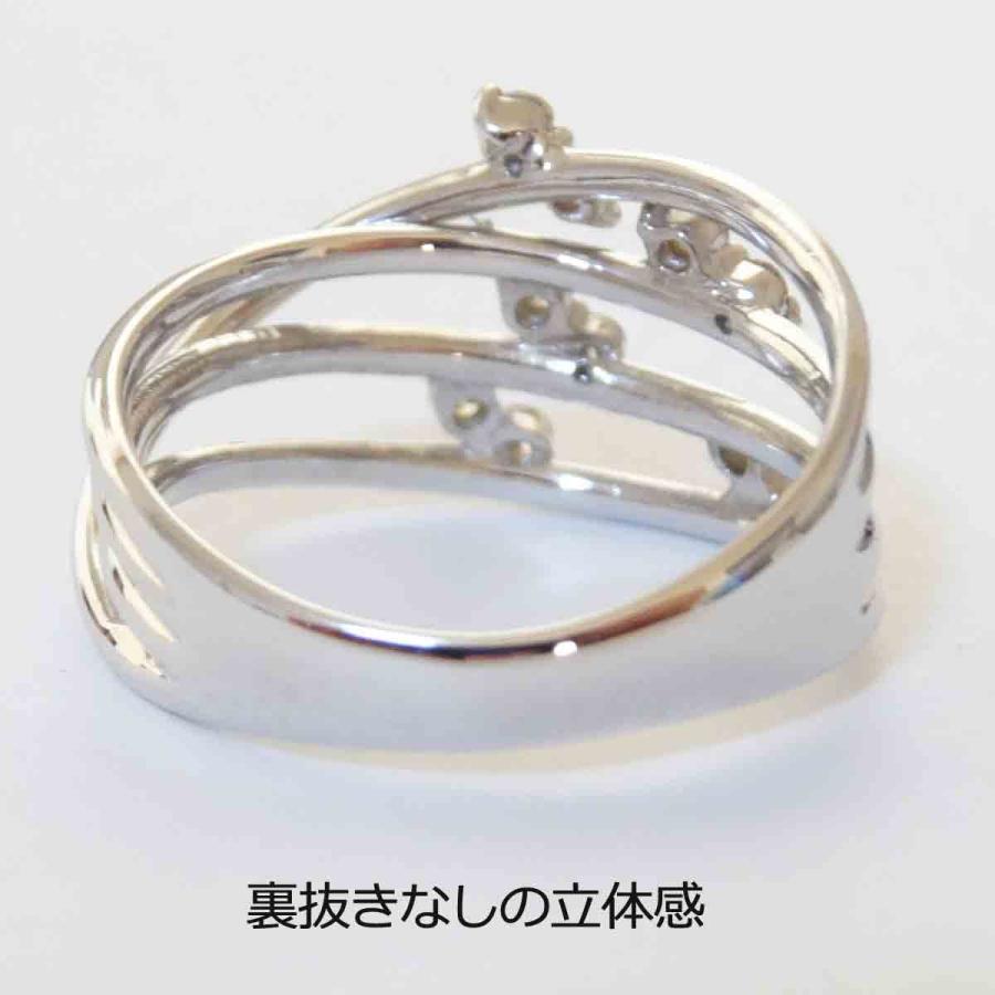 プラチナ ダイヤモンド リング コスモラインデザイン 0.22ct PT900 指輪 天然 シンプル 11号の画像