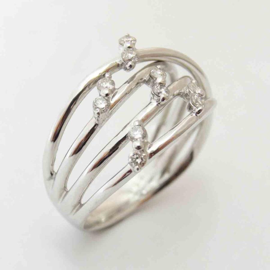 プラチナ ダイヤモンド リング コスモラインデザイン 0.22ct PT900 指輪 天然 シンプル 11号の画像