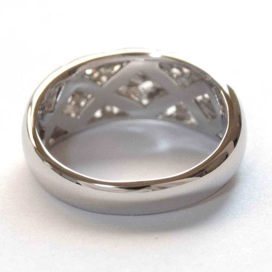 プラチナ ダイヤモンド リング ギラギラ 高級ラージメレダイヤモンド 0.5ct PT900 指輪 天然 シンプル 12号の画像