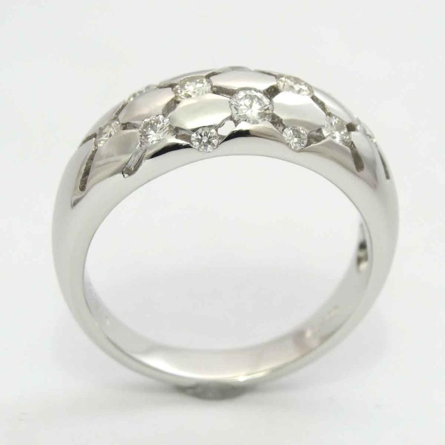 プラチナ ダイヤモンド リング ギラギラ 高級ラージメレダイヤモンド 0.5ct PT900 指輪 天然 シンプル 12号の画像