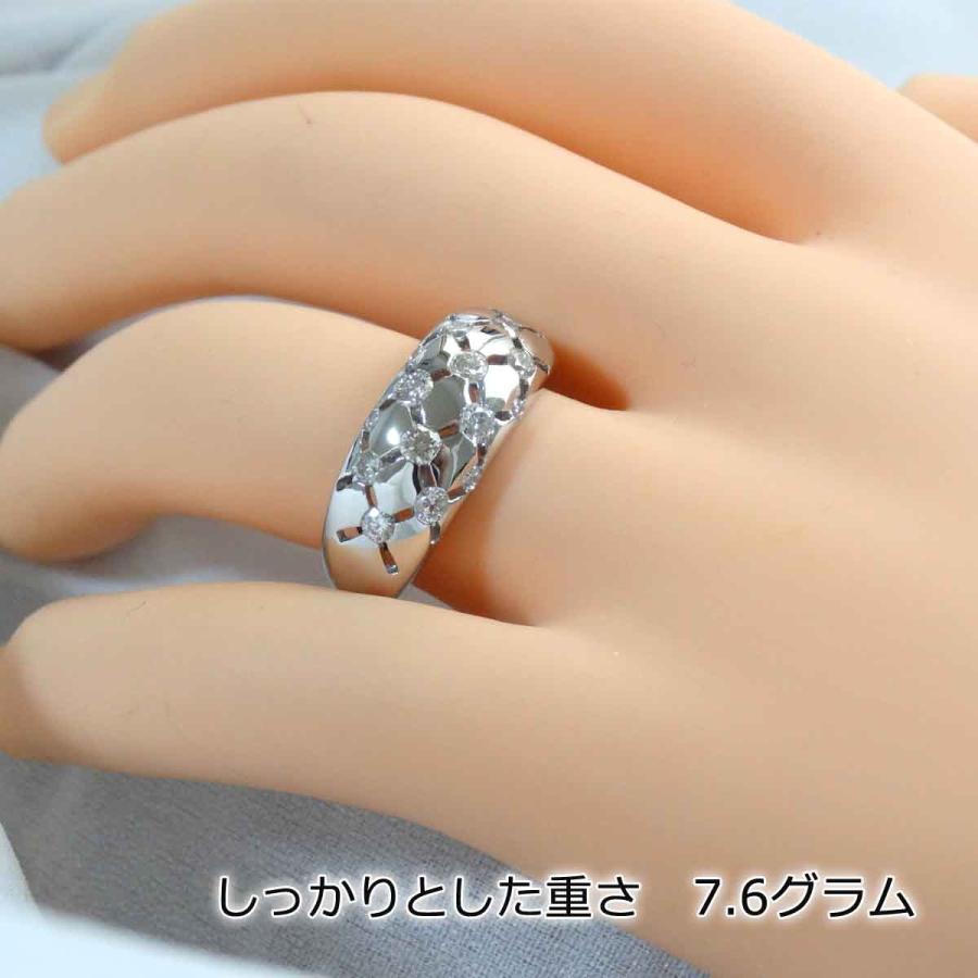プラチナ ダイヤモンド リング ギラギラ 高級ラージメレダイヤモンド 0.5ct PT900 指輪 天然 シンプル 12号の画像
