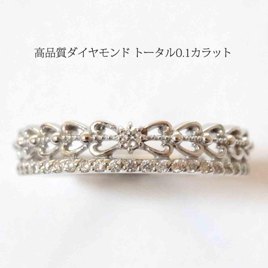 K18 ダイヤモンド リング リボン デザイン 0.1ct ホワイトゴールド WG