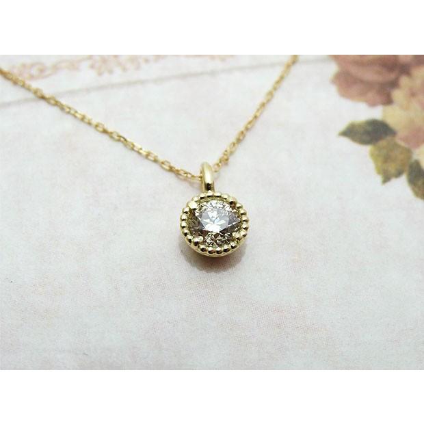 ダイヤモンド プチ ネックレス ペンダント K18 0.3ct レディース 18金 プレゼント ギフト 母の日 父の日の画像