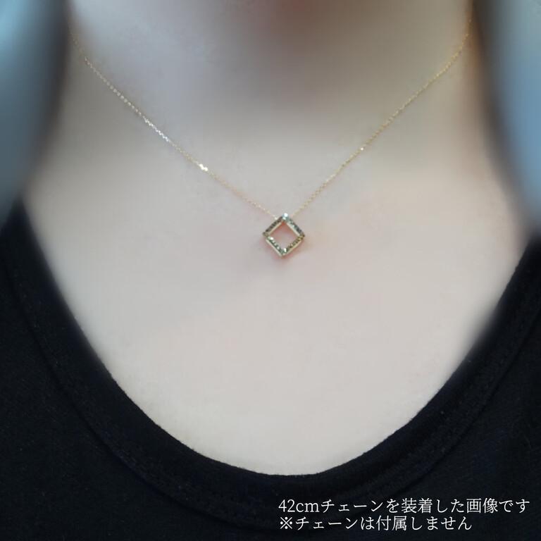 K18 ペンダントトップ ドラゴンスキンカット 四角 スクエア オリジナル ギラギラ 普段使いの画像