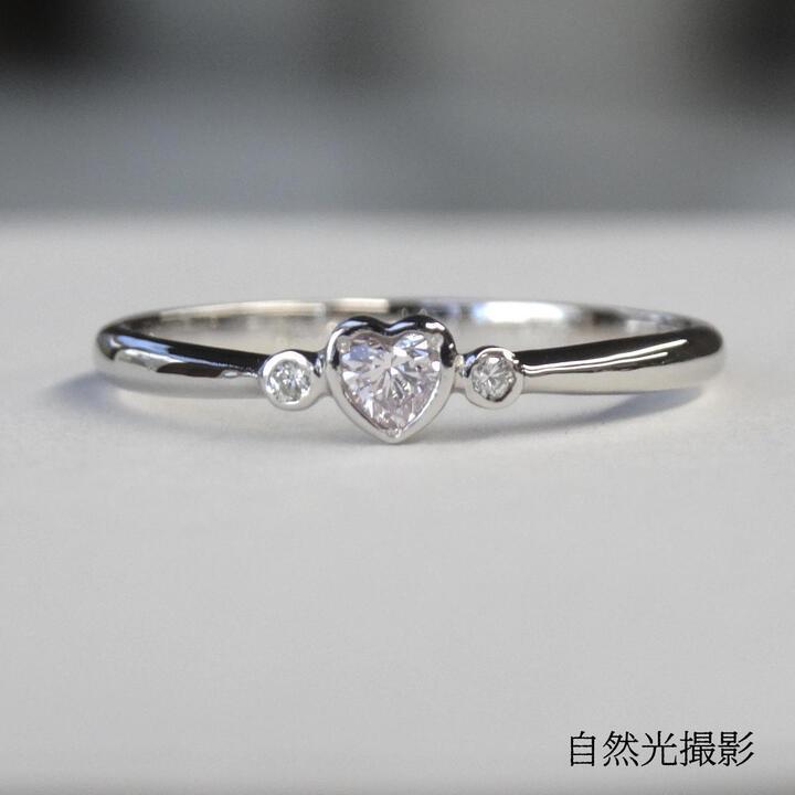 リング プラチナ PT900 ピンク ダイヤモンド VS グレード 0.074CT 非