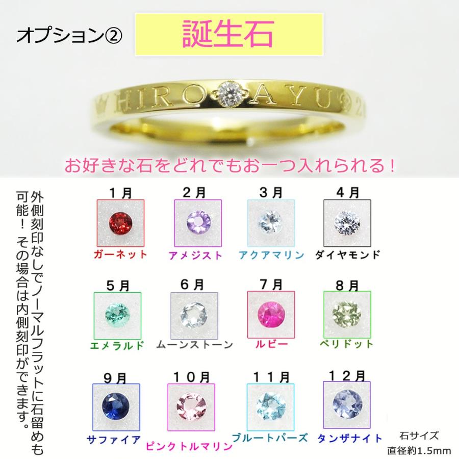 K18 18金 リング レディース 自由度の高さ 誕生石 2mm 指輪 シンプル ピンク ゴールド イエロー オーダー 受注生産の画像