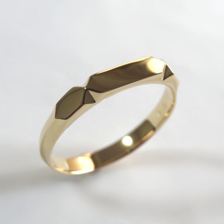 K18 18金 リング 指輪 印台 風 刻印可 レディース メンズ シンプル