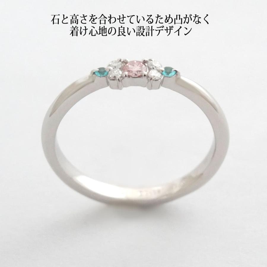 ピンクダイヤモンド パライバトルマリン リング 指輪 プラチナ PT900 天然 非加熱 希少石 両脇3石Bタイプの画像
