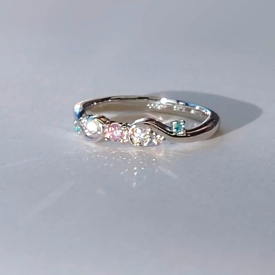 ピンクダイヤモンド パライバトルマリン リング 指輪 プラチナ PT900 