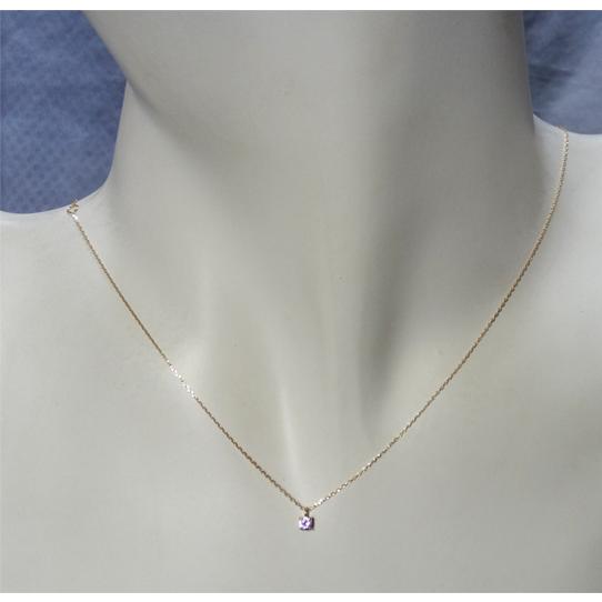K18 ピンクサファイア ペンダント プチ ネックレス 0.13ct 天然 プチペンダント 18金 ゴールド 普段使いの画像