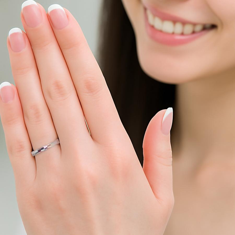 リング 指輪 レディース メンズ シルバー アクセサリー プレゼント デザイン シルバーリング SV925 3mm 幅 ダイヤモンドミラーカット プリキラ もこもこ |  | 03