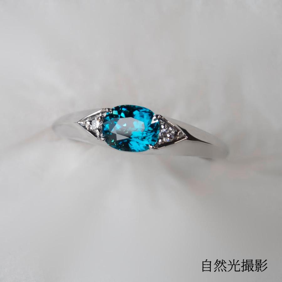 ラタナキリ ブルージルコン ダイヤ リング 天然 プラチナ PT900