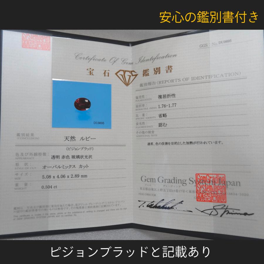 ピジョンブラッド ルビー ペンダント PT900 ハート ダイヤ レディース 鑑別書 7月 ネックレスの画像