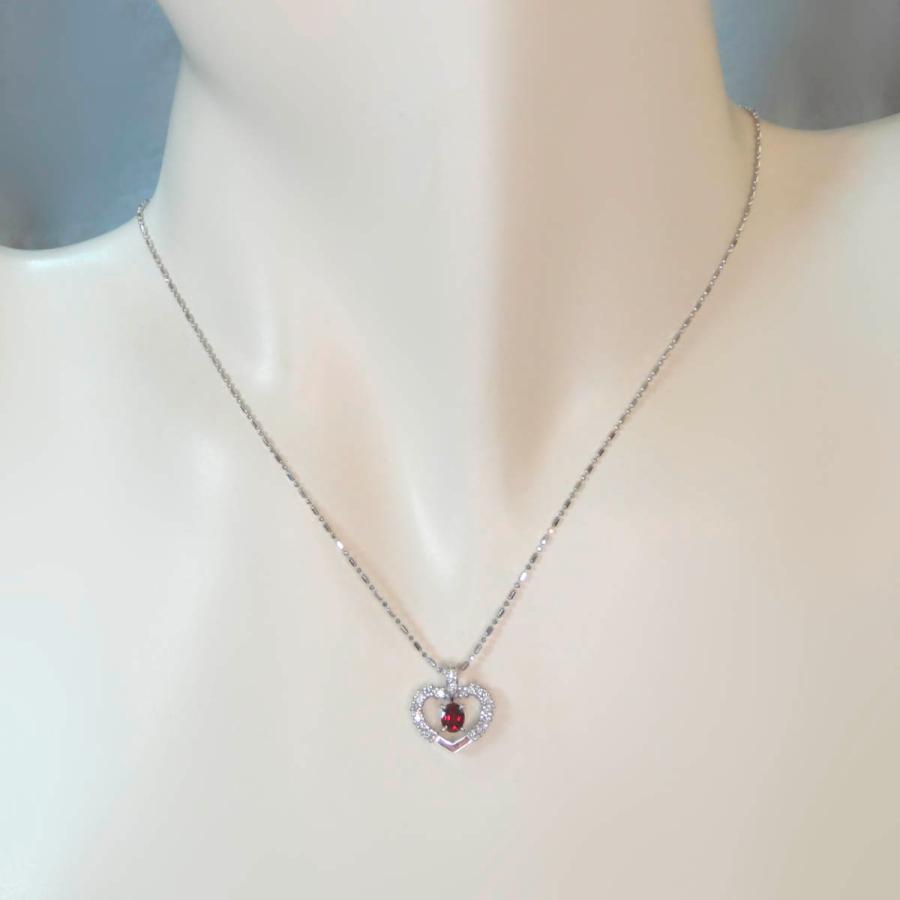 ピジョンブラッド ルビー ペンダント PT900 ハート ダイヤ レディース