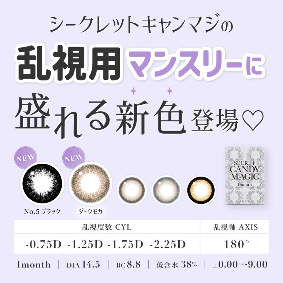 カラコン シークレットキャンディーマジック マンスリー 乱視用 1枚入り×2箱 Candy magic toric ともちん キャンマジ 1ヶ月 板野友美 トーリック | シークレット キャンディーマジック | 06