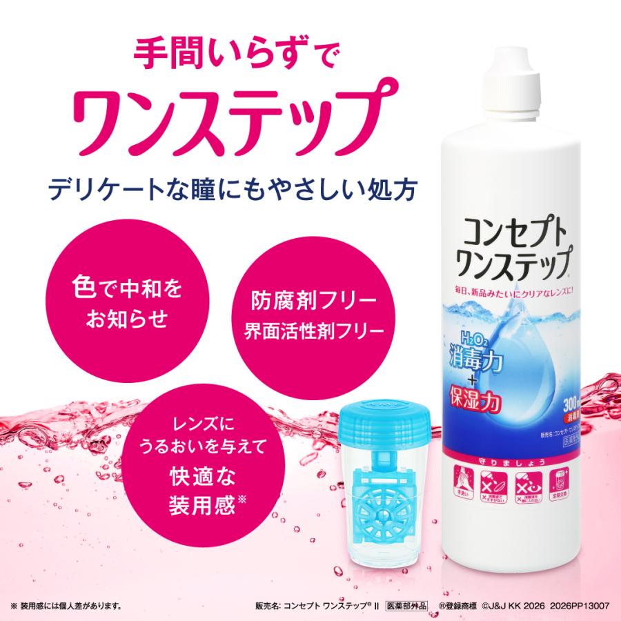 コンタクト洗浄液 コンセプト ワンステップ 300ｍｌ ×12本セット ３本+中和錠90+ケース ×4　ソフトコンタクト洗浄液用洗浄液 | エイエムオー・ジャパン | 02