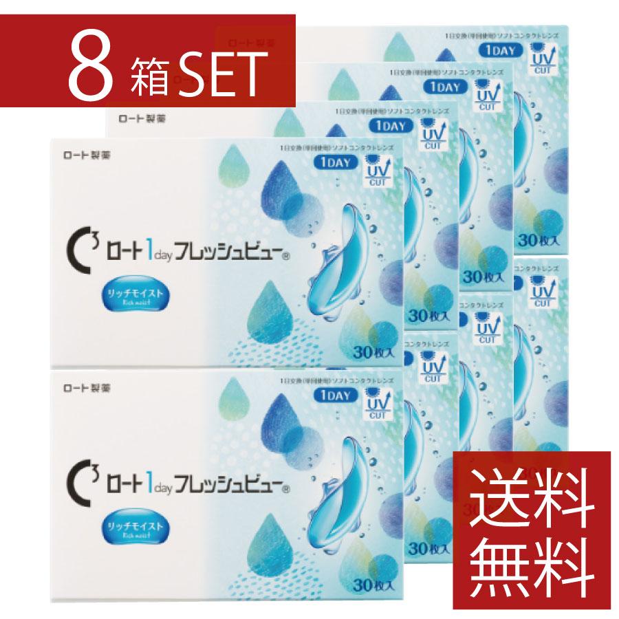 コンタクトレンズ　1day ワンデーフレッシュビューリッチモイスト 30枚入 ×8箱　コンタクトレンズ　1day　1day/１日 処方箋不要 | ロート製薬