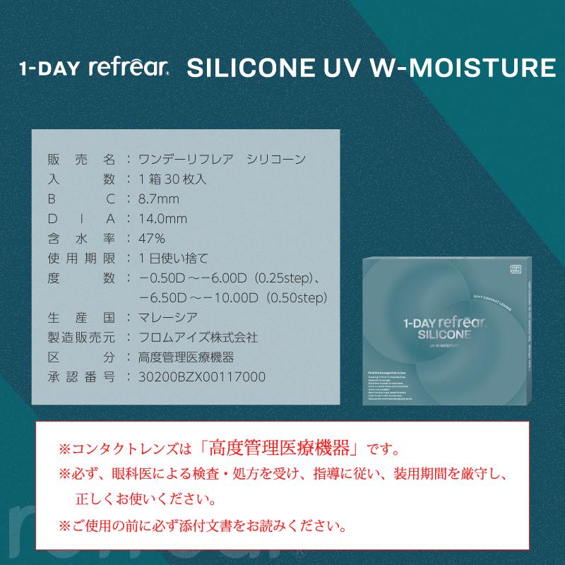 コンタクトレンズ　1day ワンデーリフレアシリコーンUVダブルモイスチャー 30枚入 ×4箱　コンタクトレンズ　1day　1day/１日 処方箋不要 | フロムアイズ | 14