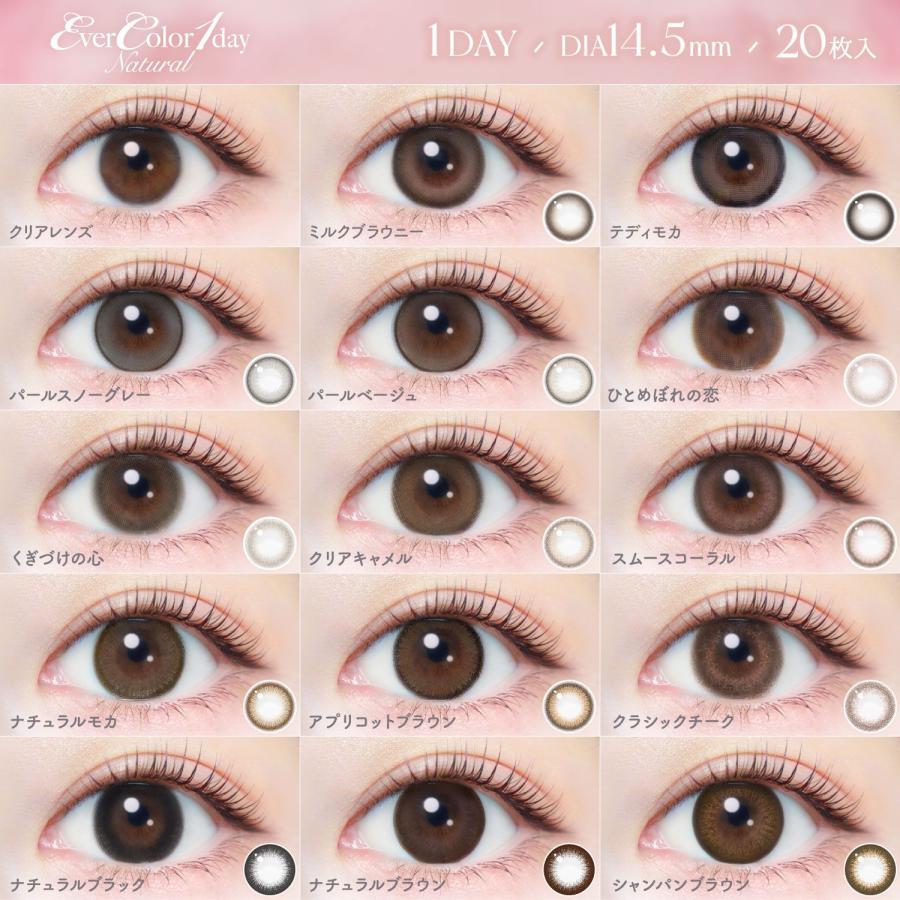 ポイント15倍 エバーカラーワンデーナチュラル　20枚入 1箱　送料無料　エバカラ　1day　カラーコンタクト カラコン | Ever Color | 15