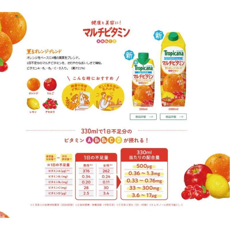送料無料 キリン トロピカーナ エッセンシャルズ マルチビタミン 330ml ×12本【1箱】（tropicana essentials） | トロピカーナ エッセンシャルズ | 01