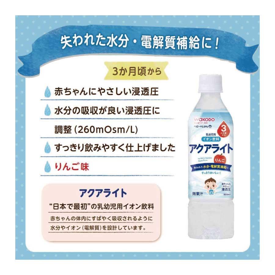 送料無料 和光堂 ベビーのじかん アクアライト りんご 500ml（3ヶ月頃から）×1箱【24本】 wakodo ベビーの時間 ベビー ペットボトル 赤ちゃん | ベビーのじかん | 04
