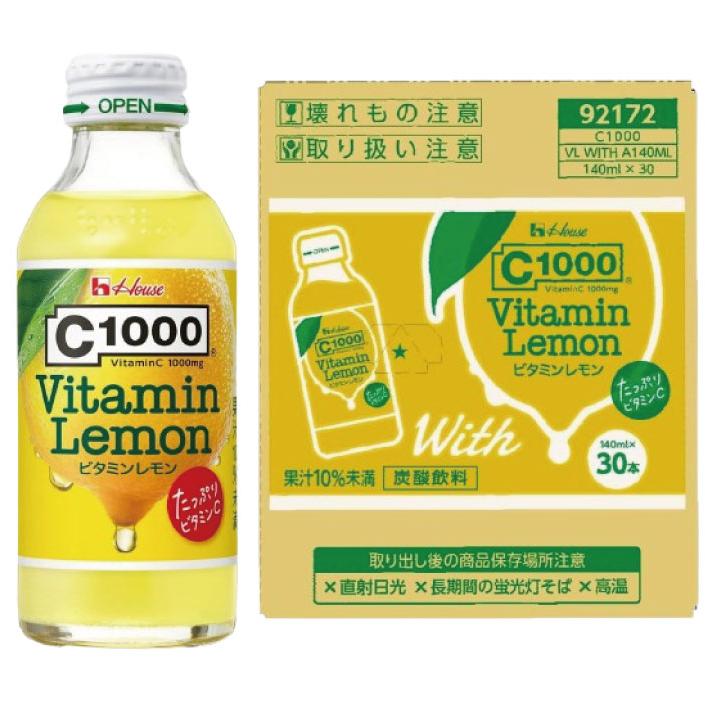 送料無料 ハウスウェルネス C1000 ビタミンレモン 140ml ×3箱【90本】 | C1000 | 01